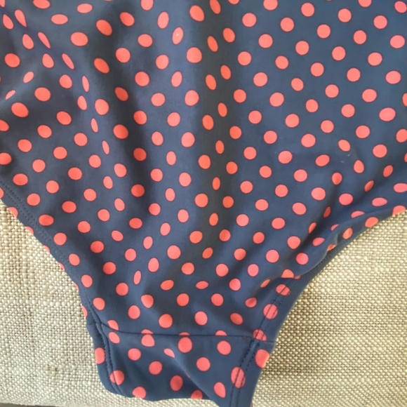 Beach Bump Maternity Grey/Coral Polka Dot Padded Bra High Rise Beach Swimsuit-Lg - Picture 5 of 15